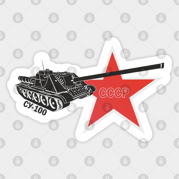 Soviet self-propelled gun SU-100 Sticker by FAawRay